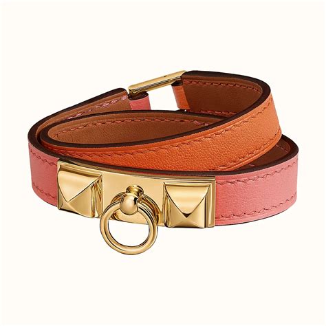 hermes rivale double wrap bracelet|HERMES Swift Rivale Double Tour Bracelet XS Curry.